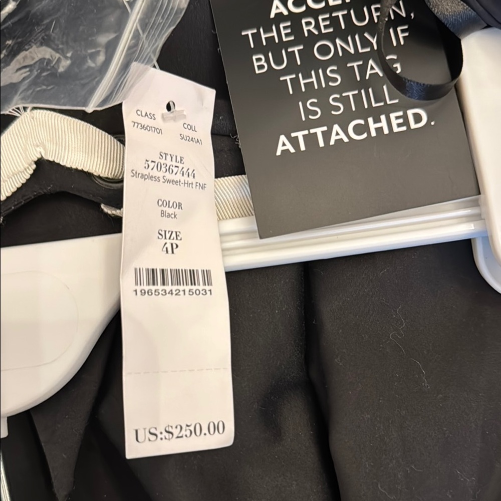 BRAND New!!!White House Black market Elegant Black and White Strapless Dress - Picture 4 of 13